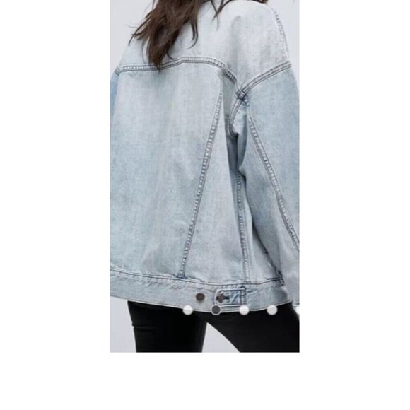 Free People Denim Trucker Jacket Size XS/S - Picture 9 of 12